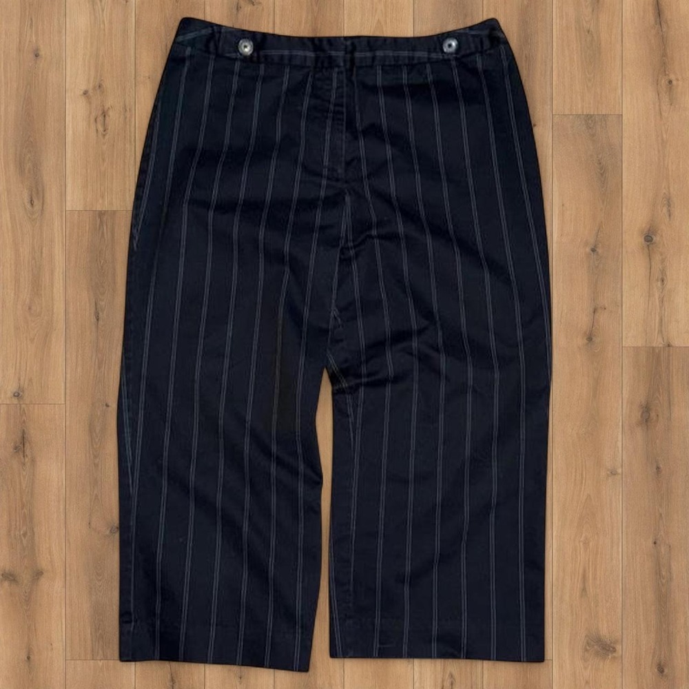 Black Pinstripe Capri Pants Women's Size 10 Smart Workwear Y2K